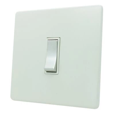 Textured White with Chrome Intermediate Switch and Light Switch Combination