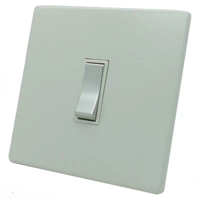 Textured White with Chrome LED Dimmer and Push Light Switch Combination
