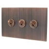 Heritage Flat Antique Copper Toggle (Dolly) Switch - 2