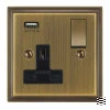 1 Gang - Single 13 Amp Plug Socket with USB A Charging Port