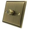 1 Gang 400W 2 Way Dimmer (Mains and Low Voltage) Art Deco Antique Brass Intelligent Dimmer