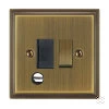 13 Amp Switched Fused Spur with Flex Outlet Art Deco Antique Brass Switched Fused Spur