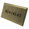Art Deco Antique Brass Toggle (Dolly) Switch - 3