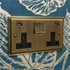Art Deco Antique Brass Plug Socket with USB Charging - 1