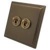 Art Deco Bronze Antique Retractive Switch - 2