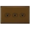 3 Gang 20 Amp 2 Way Toggle Light Switches Art Deco Bronze Antique Toggle (Dolly) Switch