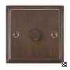1 Gang 400W 2 Way Dimmer (Mains and Low Voltage) Art Deco Cocoa Bronze Intelligent Dimmer