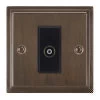 1 Gang Non-Isolated Coaxial T.V. Socket Art Deco Cocoa Bronze TV Socket