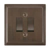 2 Gang 20 Amp 2 Way Light Switches Art Deco Cocoa Bronze Light Switch