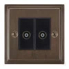 2 Gang Non-Isolated Coaxial T.V. Socket Art Deco Cocoa Bronze TV Socket