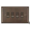 4 Gang 20 Amp 2 Way Light Switches Art Deco Cocoa Bronze Light Switch
