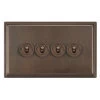 4 Gang 20 Amp 2 Way Toggle Light Switches Art Deco Cocoa Bronze Toggle (Dolly) Switch