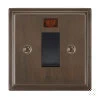 45 Amp Cooker Switch with Neon Small Art Deco Cocoa Bronze Cooker (45 Amp Double Pole) Switch