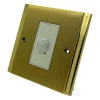 10 Metre PIR Switch : White Trim Art Deco Dual Satin Brass PIR Switch