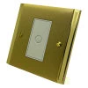 Retrofit Time Lag Switch - Non Illuminated : White Trim Art Deco Dual Satin Brass Time Lag Staircase Switch