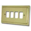 Art Deco Classic Grid Polished Brass Grid Plates - 2