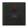 45 Amp Cooker Switch with Neon Small Art Deco Matt Black Cooker (45 Amp Double Pole) Switch