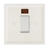 45 Amp Cooker Switch with Neon Small Art Deco Matt White Cooker (45 Amp Double Pole) Switch