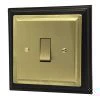 Art Deco Oak - Satin Brass Intermediate Light Switch - 1