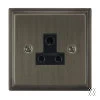 5 Amp Round Pin Unswitched Socket Art Deco Old Bronze Round Pin Unswitched Socket (For Lighting)