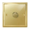 1 Gang 400W 2 Way Dimmer (Mains and Low Voltage) Art Deco Polished Brass Intelligent Dimmer