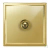 1 Gang 250W Button Dimmer Art Deco Polished Brass Button Dimmer
