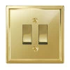 2 Gang Retractive Switch Art Deco Polished Brass Pulse | Retractive Switch