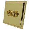 Art Deco Polished Brass Retractive Switch - 1