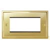 Double Modular Plate for 4 Modules Art Deco Polished Brass Modular Plate