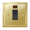 45 Amp Cooker Switch with Neon Small : Black Insert Art Deco Polished Brass Cooker (45 Amp Double Pole) Switch