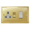 More information on the Art Deco Polished Brass Art Deco Cooker Control (45 Amp Double Pole Switch and 13 Amp Socket)