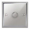 1 Gang 400W 2 Way Dimmer (Mains and Low Voltage) Art Deco Polished Chrome Intelligent Dimmer