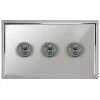 3 Gang Retractive Toggle Switch Art Deco Polished Chrome Retractive Switch