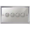 4 Gang 400W 2 Way Dimmer (Mains and Low Voltage) Art Deco Polished Chrome Intelligent Dimmer