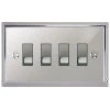 4 Gang 20 Amp 2 Way Metal Switch Art Deco Polished Chrome Light Switch