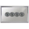 4 Gang 20 Amp 2 Way Toggle Light Switches Art Deco Polished Chrome Toggle (Dolly) Switch