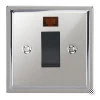 45 Amp Cooker Switch with Neon Small : Black Insert Art Deco Polished Chrome Cooker (45 Amp Double Pole) Switch