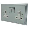 2 Gang - Double 13 Amp Light Switches : White Trim