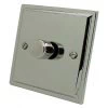 1 Gang 400W 2 Way Dimmer (Mains and Low Voltage) Art Deco Polished Nickel Intelligent Dimmer