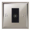 1 Gang Non-Isolated Coaxial TV Socket : Black Trim