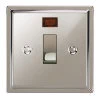 20 Amp Double Pole Switch with Neon Art Deco Polished Nickel 20 Amp Switch