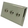 Art Deco Polished Nickel Toggle (Dolly) Switch - 3