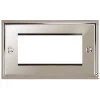 Double Modular Plate for 4 Modules Art Deco Polished Nickel Modular Plate