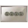 4 Gang Retractive Toggle Switch Art Deco Polished Nickel Retractive Switch
