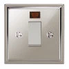 45 Amp Cooker Switch with Neon Small : White Trim Art Deco Polished Nickel Cooker (45 Amp Double Pole) Switch