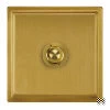 1 Gang 250W Button Dimmer Art Deco Satin Brass Button Dimmer