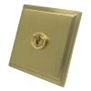 1 Gang Retractive Toggle Switch Art Deco Satin Brass Retractive Switch