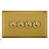 4 Gang 20 Amp 2 Way Toggle Light Switches Art Deco Satin Brass Toggle (Dolly) Switch