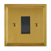 45 Amp Cooker Switch Small : Black Insert Art Deco Satin Brass Cooker (45 Amp Double Pole) Switch