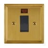 45 Amp Cooker Switch with Neon Small : Black Insert Art Deco Satin Brass Cooker (45 Amp Double Pole) Switch